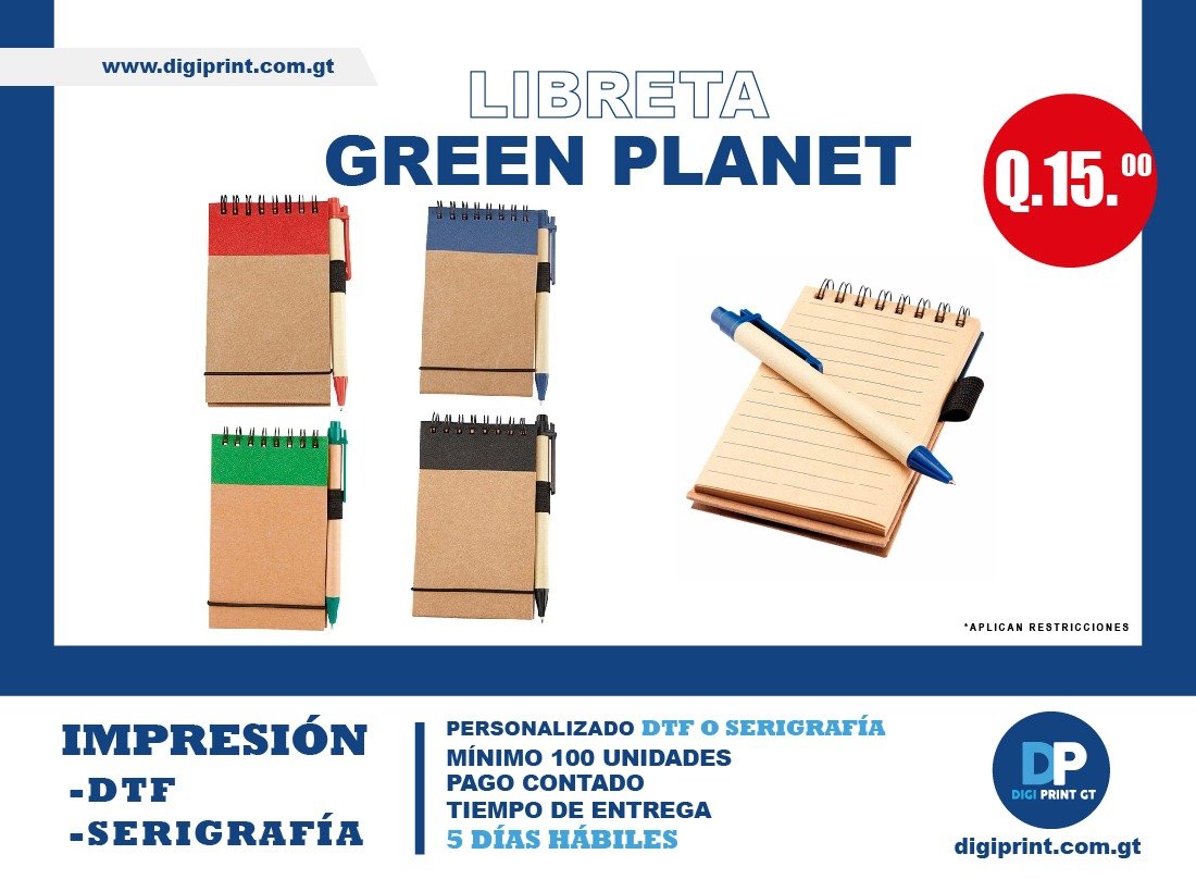 Libreta Green Planet Q15.00